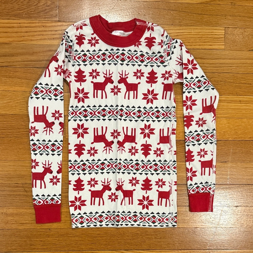 Hanna Andersson sz8/130cm holiday reindeer, long pajamas, cotton - Picture 2 of 6
